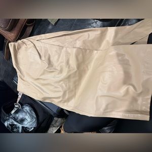 Tan long skirt with slit from Zara